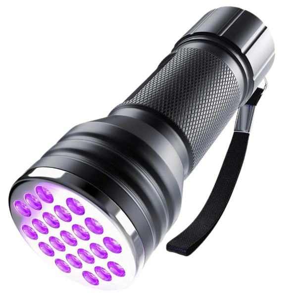Mini UV žibintuvėlis juodas aliuminis 21 LED Z1