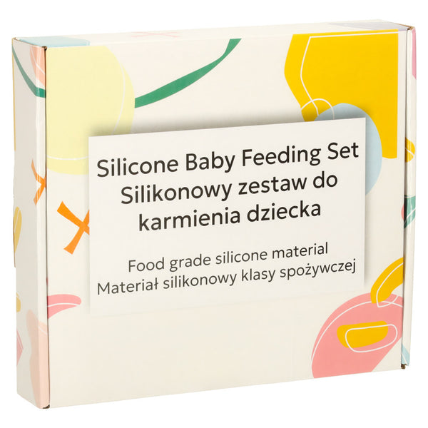 Silikoninis stalo indų rinkinys kūdikiams, 4 dalių, oranžinis meškiukas N80