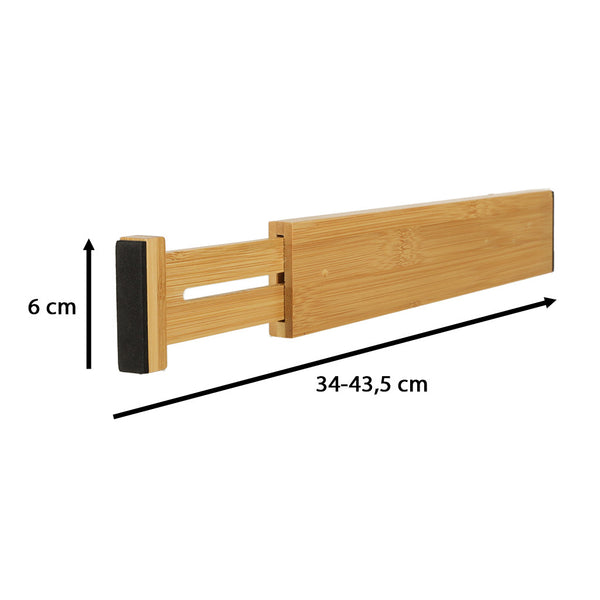 Reguliuojamas bambukinis stalčiaus skirtukas stalo įrankiams, 43 cm, 1 vnt. N59