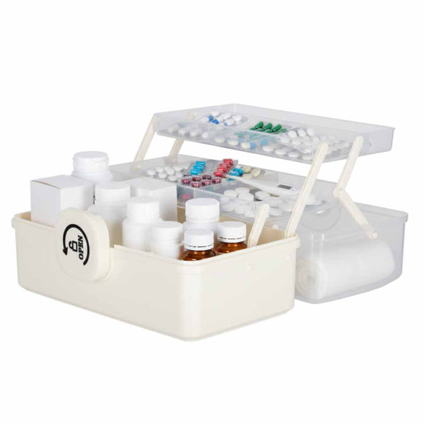 Didelis XL vaistų organizatorius su užtrauktuku, 29 × 19 × 15,5 cm N44