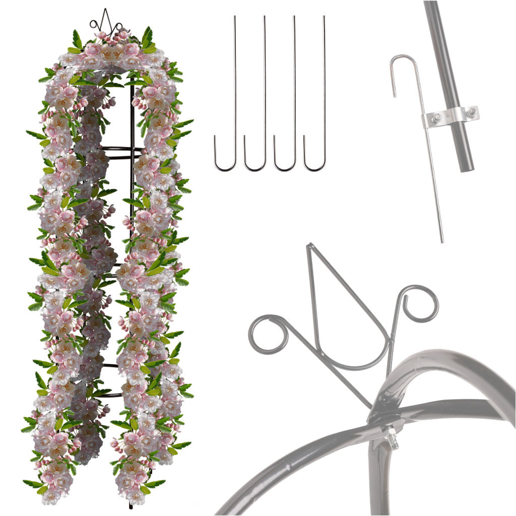 Sodo pergolė LUARO – metalinė kolona rožėms ir vijokliniams augalams, 195 cm I16