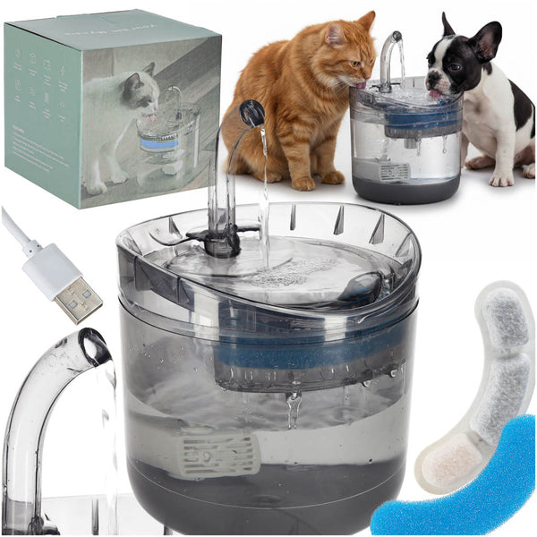 Automatinė gertuvė-fontanas šunims ir katėms, 1,8 l, su filtru, USB M40