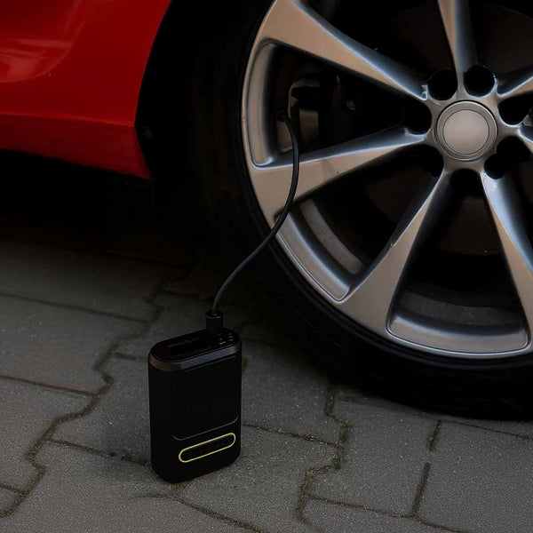 Elektrinis dviračio ir automobilio oro siurblys su USB powerbanku M66