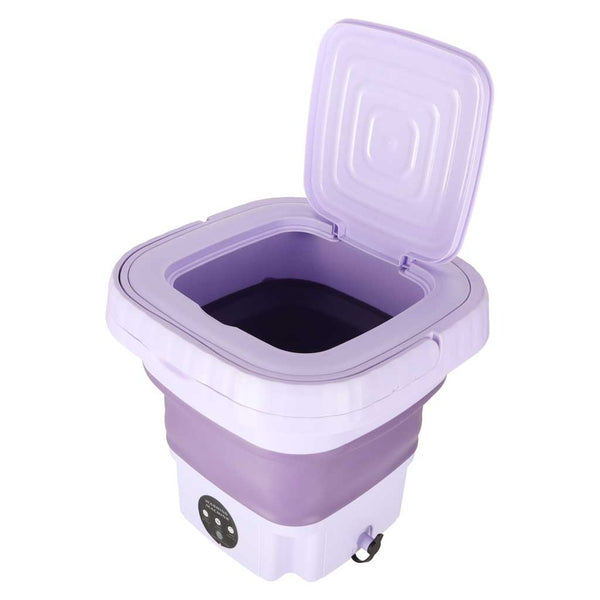 Mini nešiojama sulankstoma automatinė turistinė skalbyklė 8 l, violetinė