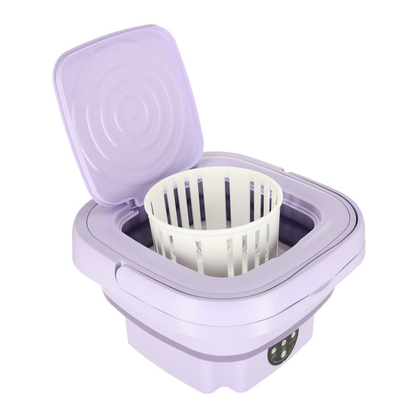 Automatinė turistinė mini sulenkstoma nešiojama skalbyklė 8 l, violetinė N49