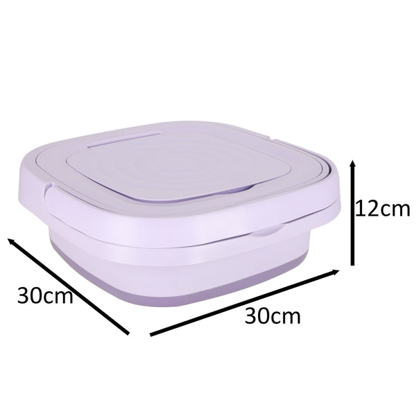 Automatinė turistinė mini sulenkstoma nešiojama skalbyklė 8 l, violetinė M16