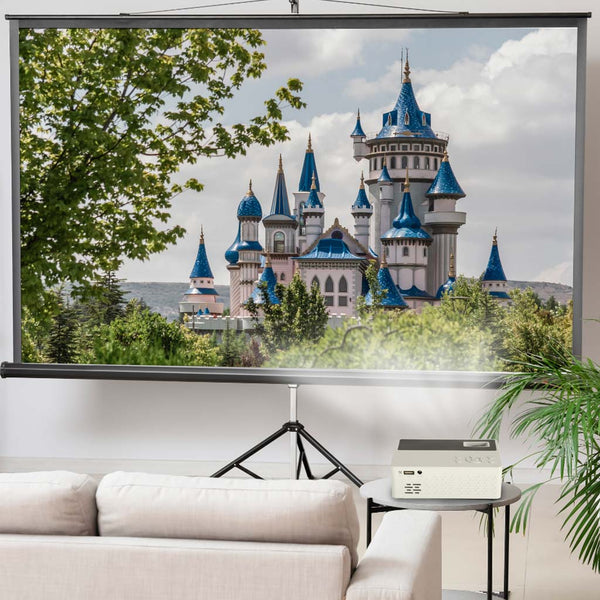 Nešiojamas LED projektorius TFT LCD 16:9 1920×1080 USB 20 W baltas M9