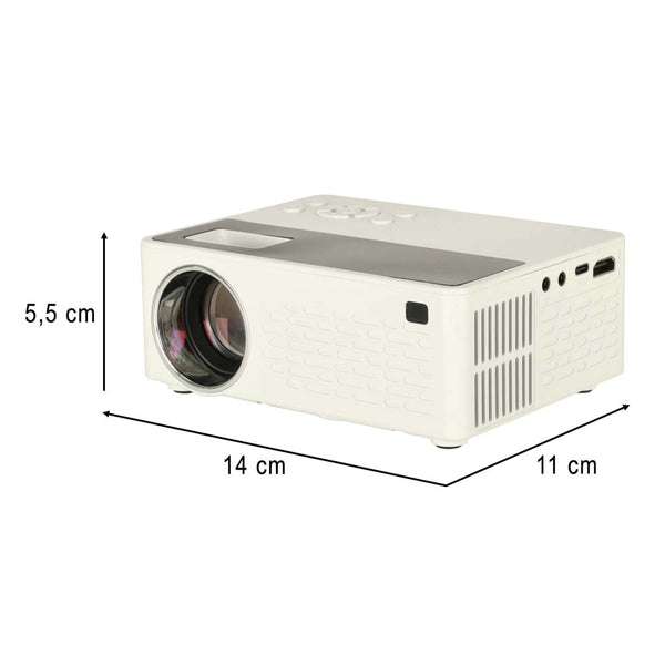 Nešiojamas LED projektorius TFT LCD 16:9 1920×1080 USB 20 W baltas M9