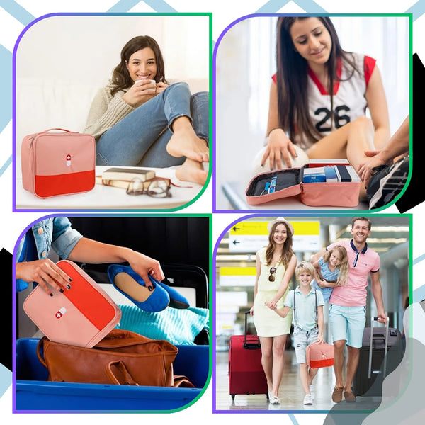 Kelioninis vaistinėlės organizatorius, rožinis, 2 vnt. O8