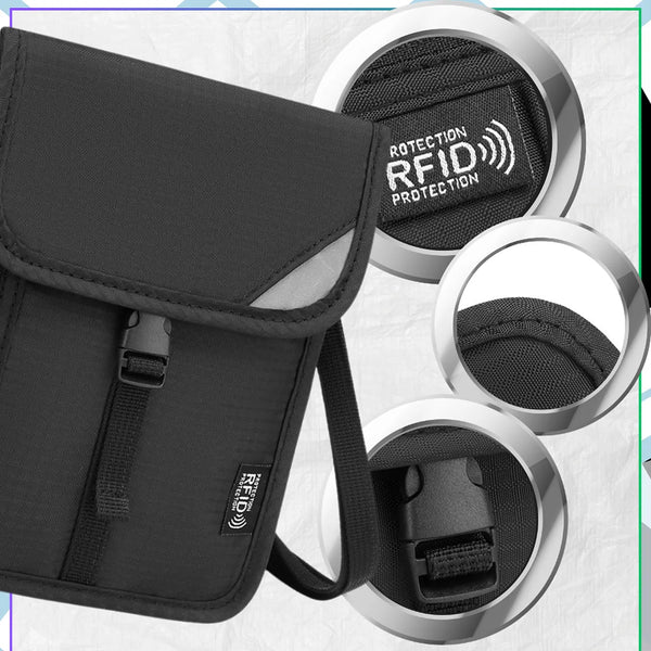 Kelioninė dokumentų dėklas RFID, juodas E61