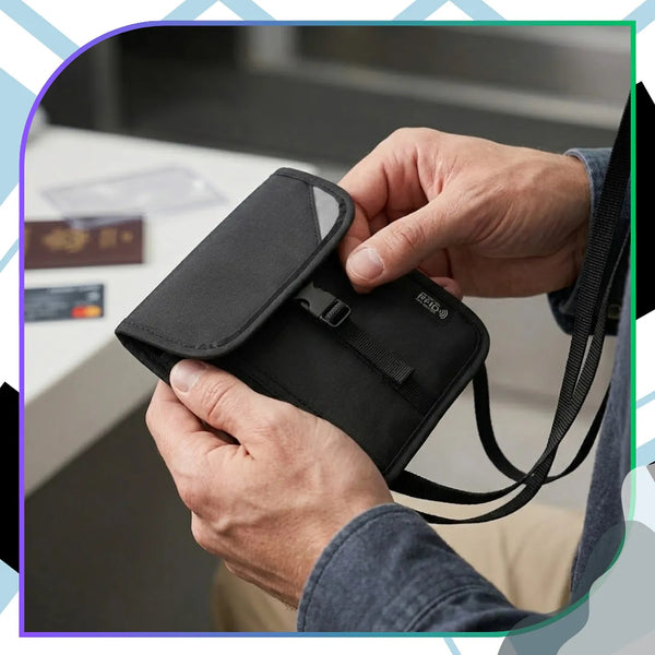 Kelioninė dokumentų dėklas RFID, juodas E61
