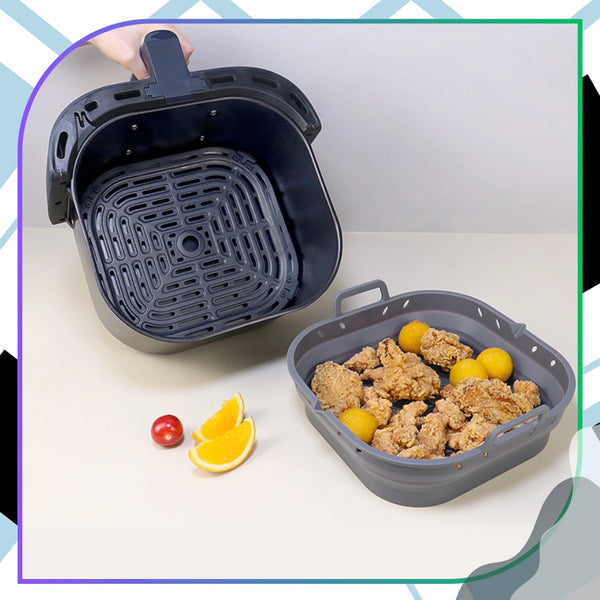 Pilkas silikoninis įdėklas Air Fryer su skirtuku H151