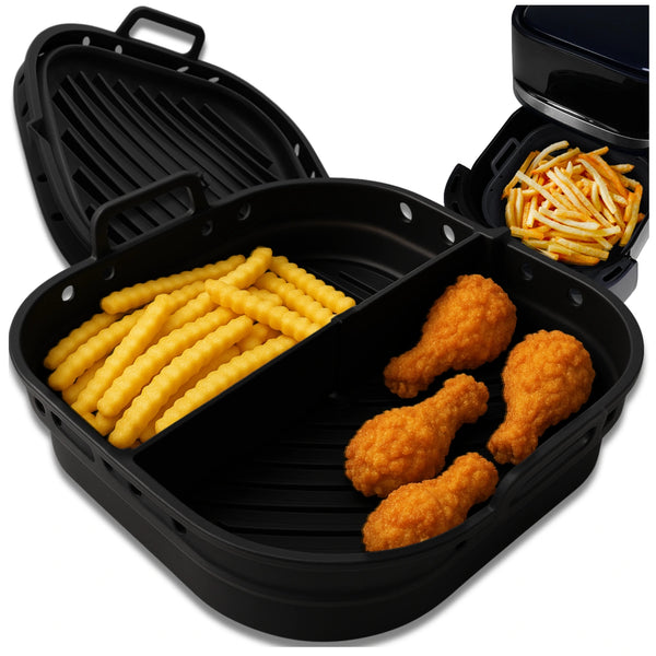 Silikoninis Air Fryer įdėklas juodas su separatoriumi H152