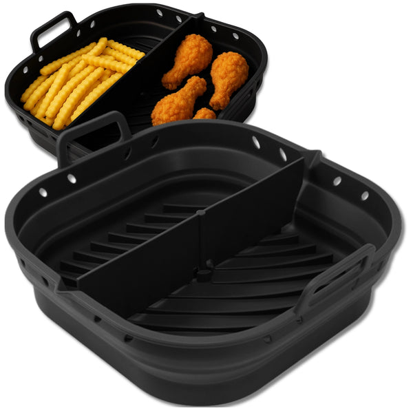 Silikoninis Air Fryer įdėklas juodas su separatoriumi H152