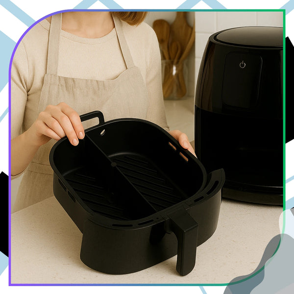 Silikoninis Air Fryer įdėklas juodas su separatoriumi H152