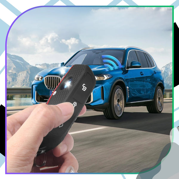 Silikoninis BMW raktelio dėklas, juodas su raudona A292