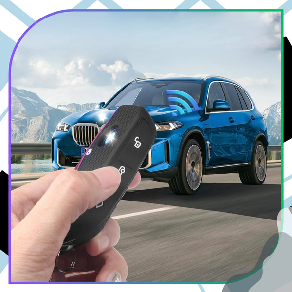 Silikoninis raktelio dėklas BMW 7/X7/X1 U11 juodas A293