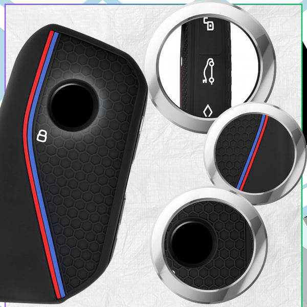 Silikoninis raktelio dėklas BMW 7/X7/X1 U11 juodas A293