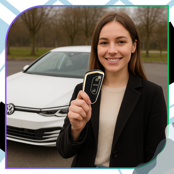 Silikoninis raktelio dėklas juodai auksinis VW/Toyota A131