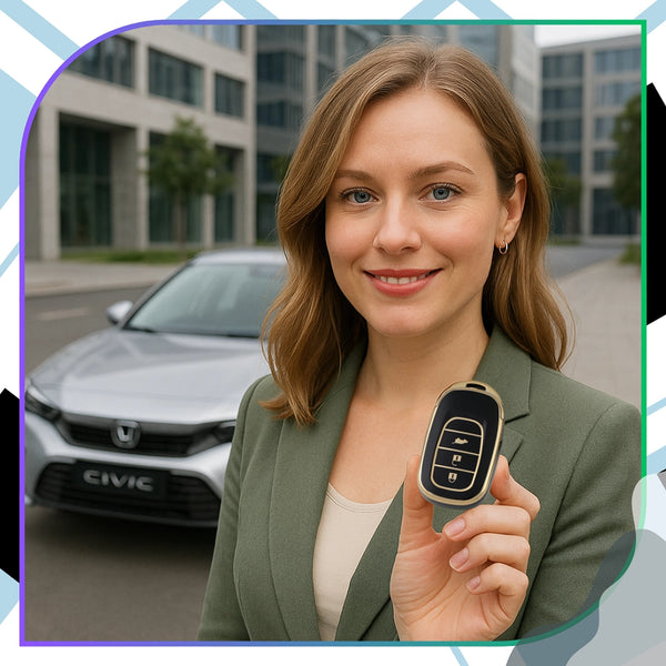 Silikoninis raktelio dėklas juodai auksinis Honda A127
