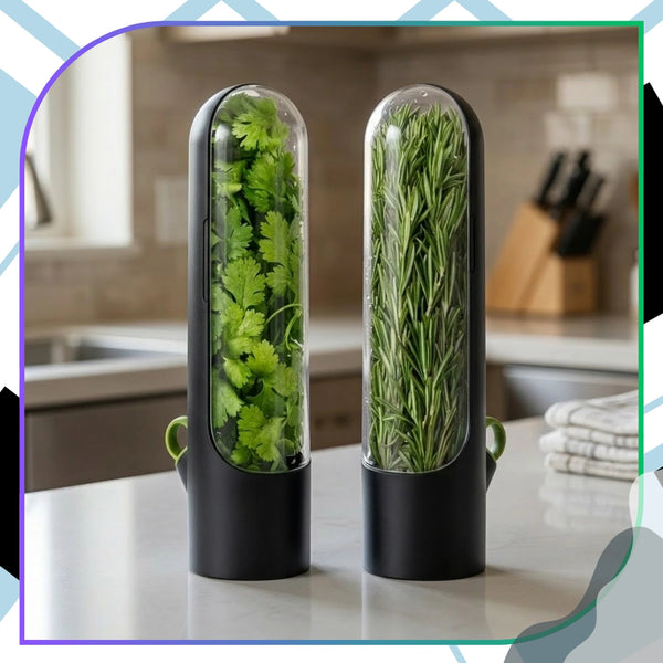 Žolelių laikymo indas Herb Saver, juodas, 2 vnt. E118