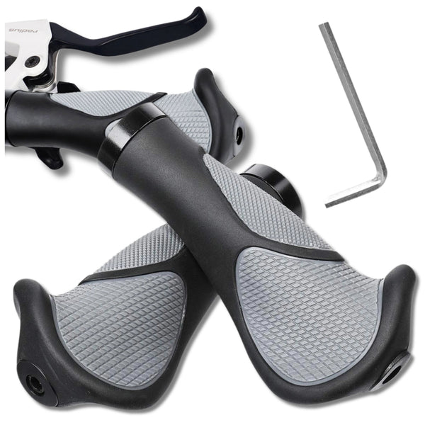 Ergonominės vairo rankenėlės pilkai juodos 22 mm D59