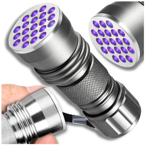 Mini UV LED žibintuvėlis, sidabrinis, aliuminis Z5