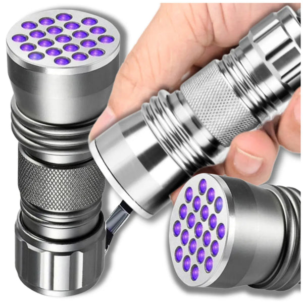 Mini UV LED žibintuvėlis, sidabrinis, aliuminis Z5
