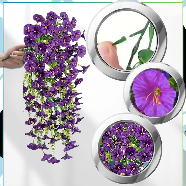 Dirbtinių vijoklinių gėlių girlianda, violetinė, 3 vnt. N56