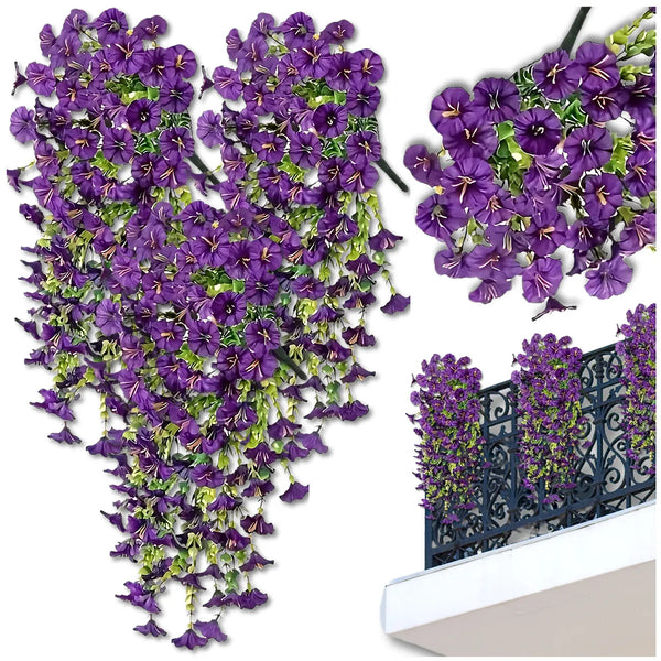 Dirbtinių vijoklinių gėlių girlianda, violetinė, 3 vnt. N56