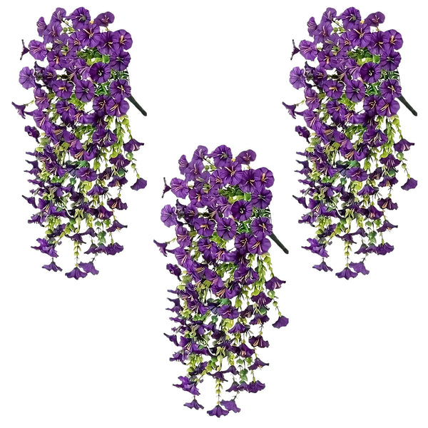 Dirbtinių vijoklinių gėlių girlianda, violetinė, 3 vnt. N56