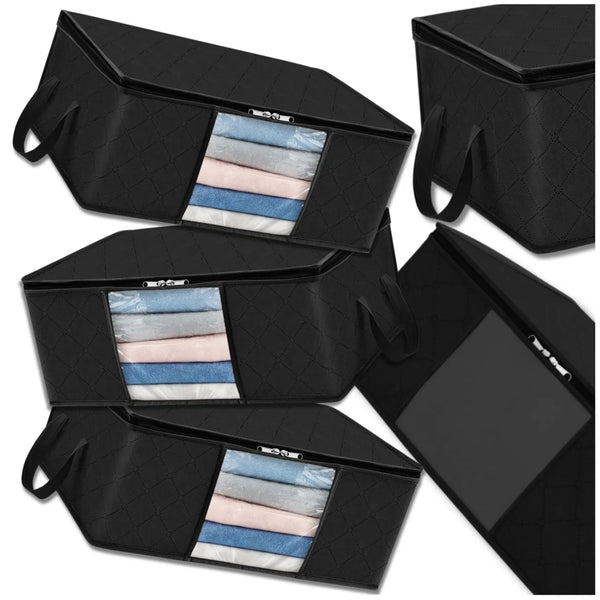 3 vnt. juodi laikymo organizatoriai 55×35×32 cm P48
