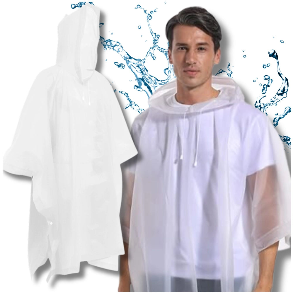 Baltas vandeniui atsparus lietpaltis unisex