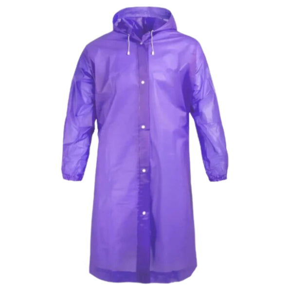 Ilgas unisex violetinis lietpaltis su gobtuvu