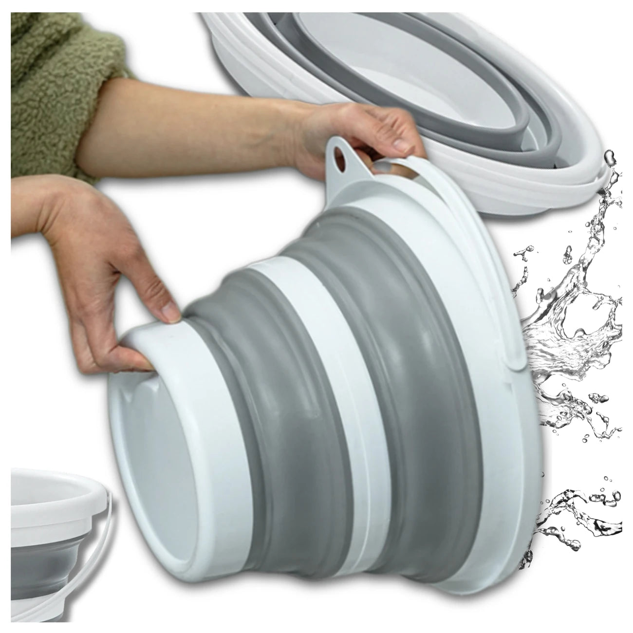 Sulankstomas 10 l PVC kibiras, kompaktiškas DH87