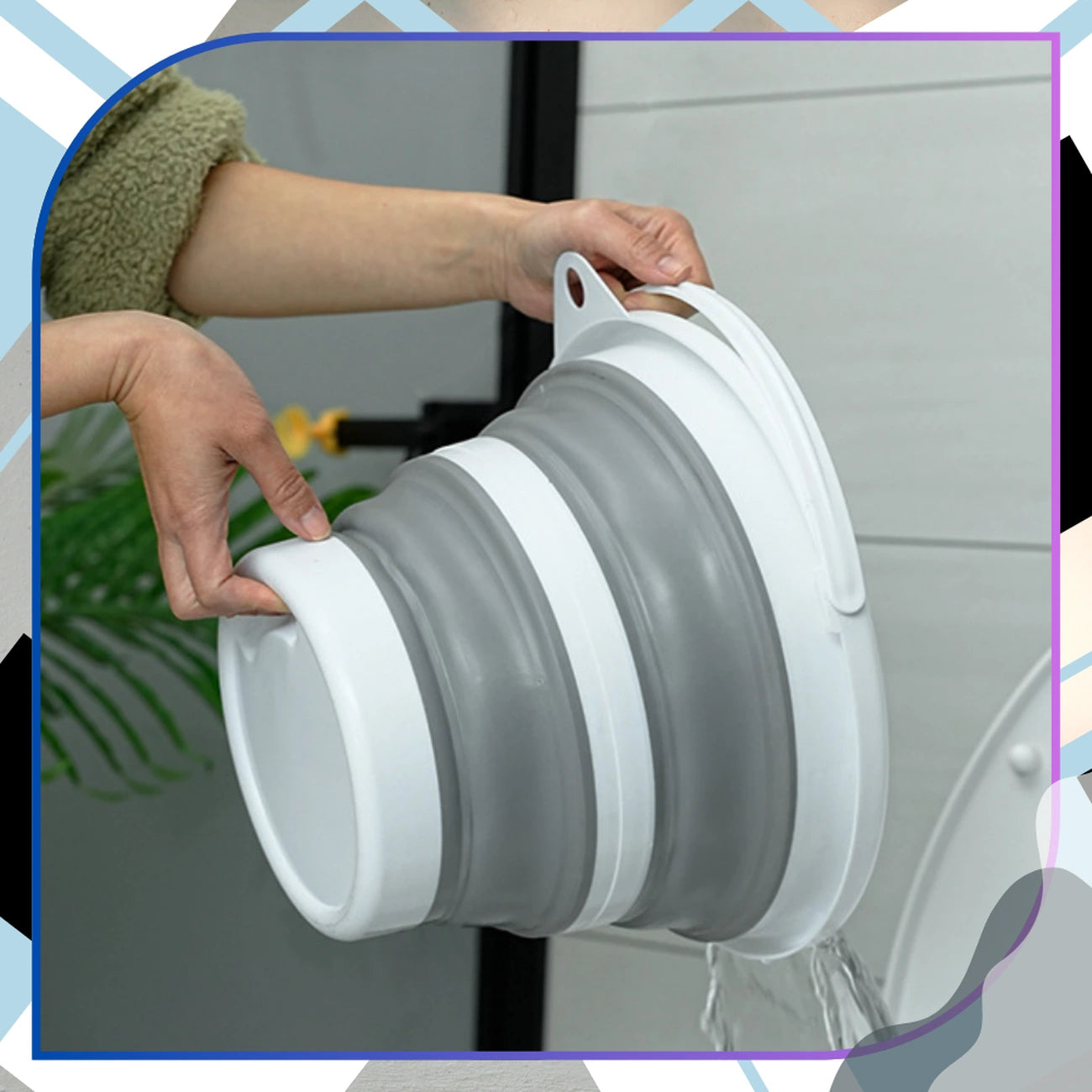 Sulankstomas 10 l PVC kibiras, kompaktiškas DH87