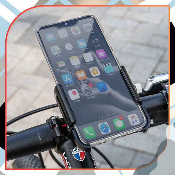 Tvirtas dviračio telefono laikiklis, juodas, aliuminis D11