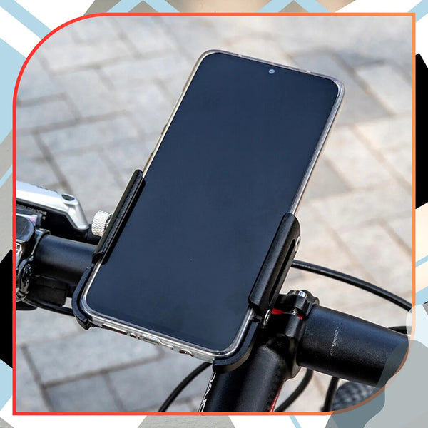 Tvirtas dviračio telefono laikiklis, juodas, aliuminis D11