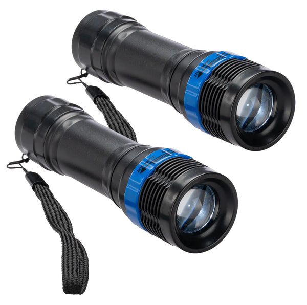 Taktinis LED žibintuvėlis juodas su ZOOM, 2 vnt. Z4