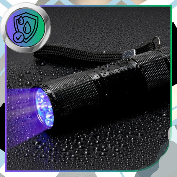 Mini UV žibintuvėlis juodas aliuminis 9 LED Z2