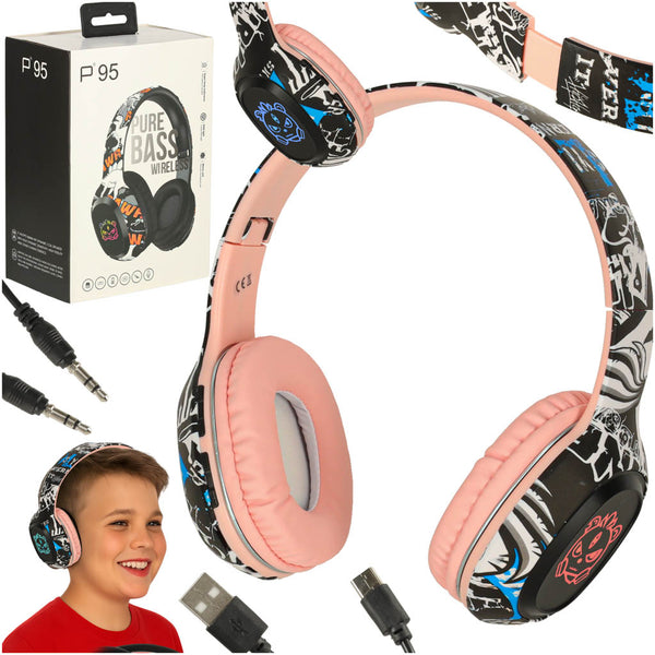 Belaidės ant ausų Bluetooth RGB žaidimų ir sporto ausinės, rožinės, 200 mAh M21