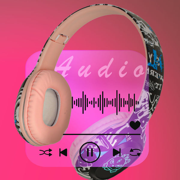 Belaidės ant ausų Bluetooth RGB žaidimų ir sporto ausinės, rožinės, 200 mAh M21