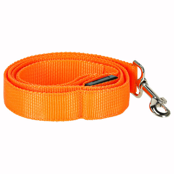 Šviečiantis LED pavadėlis šuniui ar katei 1,2 m, oranžinis M39