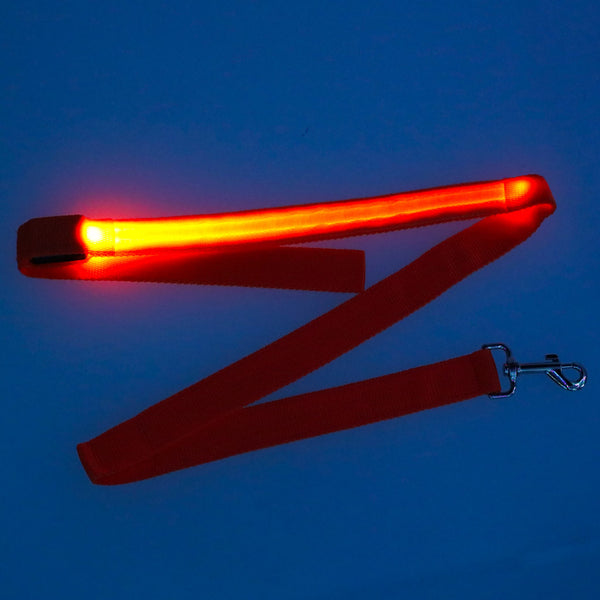 Šviečiantis LED pavadėlis šuniui ar katei 1,2 m, oranžinis M39