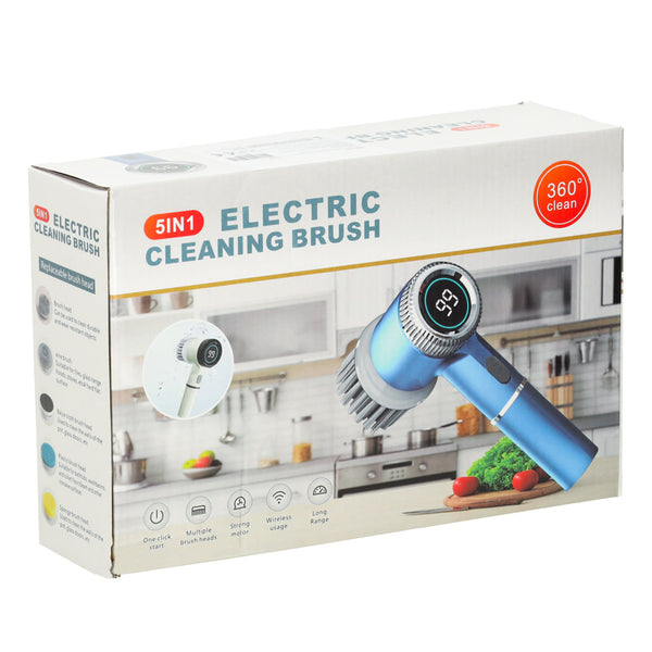 Elektrinis valymo šepetys 5in1 voniai, grindims, siūlėms ir baseinui su LED apšvietimu N28