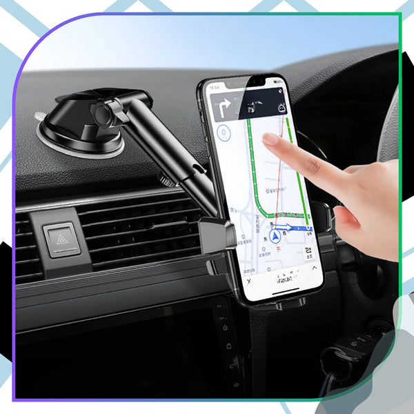 Teleskopinis automobilinis telefono laikiklis, juodas A2