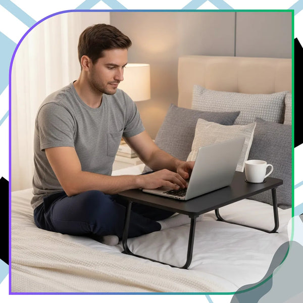 Sulankstomas nešiojamas staliukas laptopui, juodas TP78