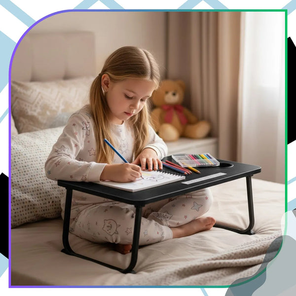 Sulankstomas nešiojamas staliukas laptopui, juodas TP78