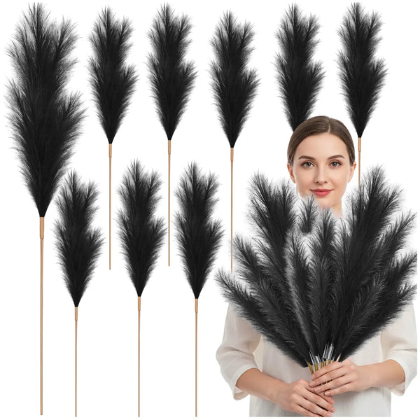 Dirbtinė juoda pampų žolė PVC, 10 vnt. N91