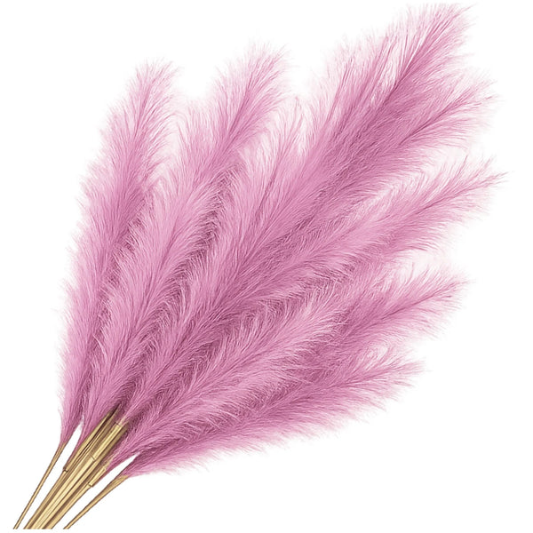Dirbtinė rožinė pampų žolė PVC, 10 vnt. N81